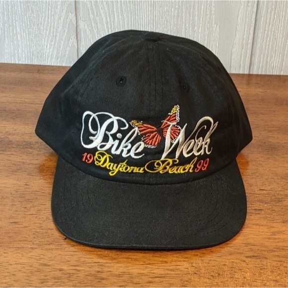 VTG Bike Week 1999 Black Hook Loop Hat EUC OSFM Daytona Beach - Picture 1 of 8